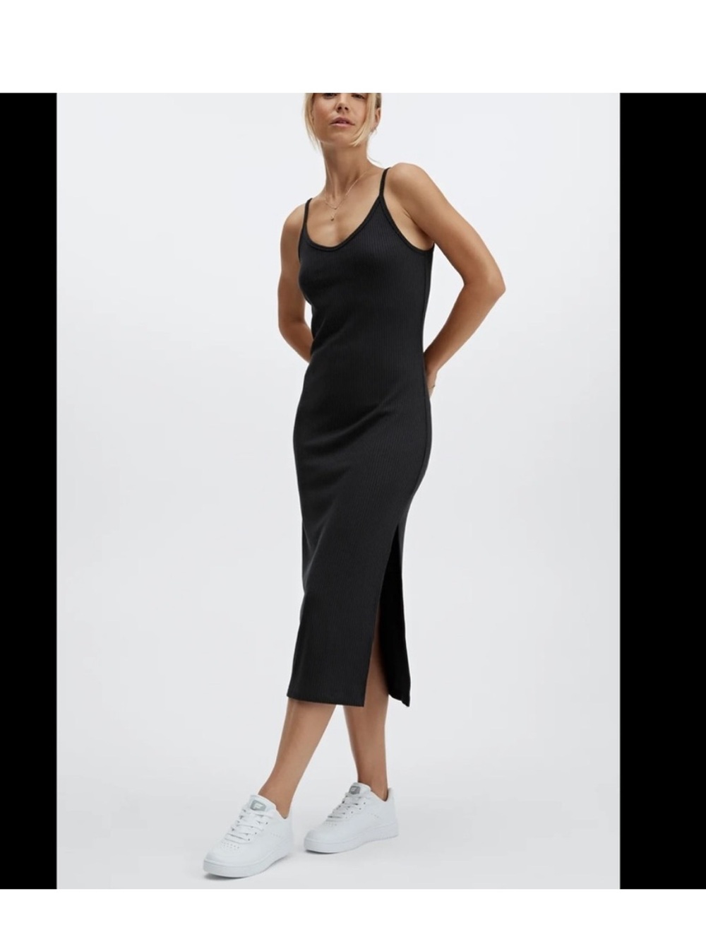 Fabletics Aubrey Knit Midi Dress - Black - size M